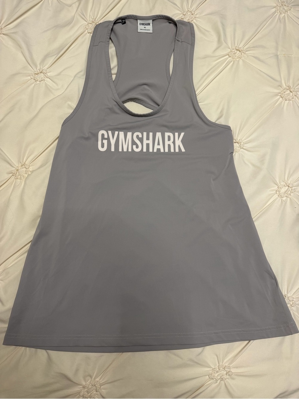 Gymshark Women's Light Gray Logo Racerback Tank